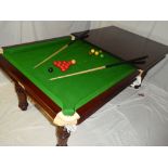 An old 6' x 3' slate bed snooker dining table by E J Riley of Accrington No.