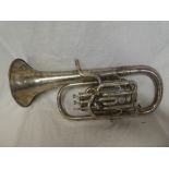 A silver-plated euphonium by Besson in modern case