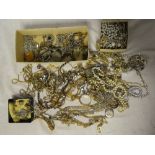 A selection of various costume jewellery including necklaces, earrings,