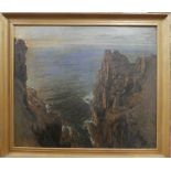 Borlase Smart - oil on canvas West Cornwall cliffs, signed,