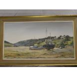Wyn Appleford - oil on canvas The Gannel Estuary with fishing boats, signed,