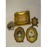 A small gilt rectangular picture frame, 9" x 8",