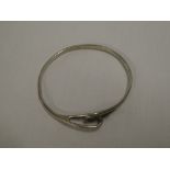 A Tiffany silver oval sprung heart bangle