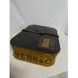 An unusual old wooden millinery packing case by Webb & Company Drapers of Boscawen Street Truro,