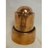 A 19th Century copper tapered jelly mould by Temple & Crook,