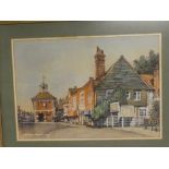 Cedric Dawe - pastel Village scene, signed,