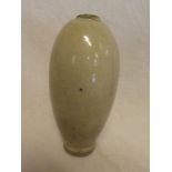 A 19th Century Japanese pottery cream glazed tapered vase,