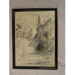 Sidney D Moss - pencil "Mermaid Street Rye", signed, inscribed and dated 1914,