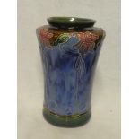 A Doulton-style pottery vase with raised floral decoration