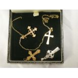 A 9ct gold crucifix pendant with 9ct gold chain,