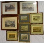 Nine various coloured prints and engravings including Guadaloupe, Dominica, Martinique, Jamaica,