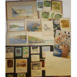 John Baron - watercolours A selection of various framed and unframed Cornish studies including