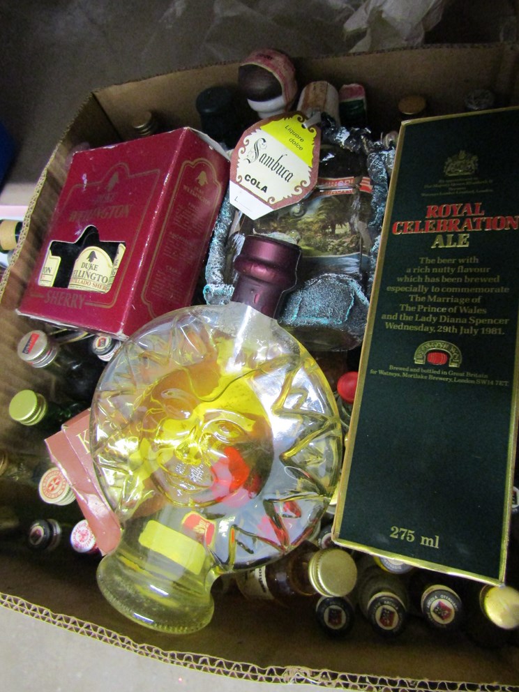 A large quantity of miniature wines and liqueurs etc