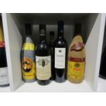 Five bottles of various including 1978 Rioja Siglo, 1995 Faustino 1, 1969 Chianti Bigi,
