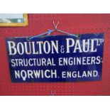 An enamel sign: Boulton & Paul Structural Engineers,