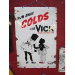 An enamel sign;