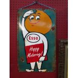 A later reproduction 'Esso Happy motoring!' enamel sign, 12" x 19.