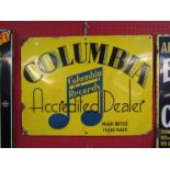 An enamel sign: Columbia Records,