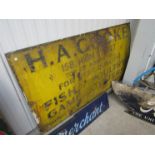 An enamel sign; H.A.