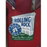 A modern 'Rolling Rock Premium Lager' enamel advertising clock,