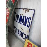 An enamel sign Colmans Starch,