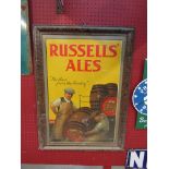 A tin Russels Ales sign,