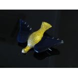 A Georgian gilt dove brooch with applied cobalt blue glass wings,