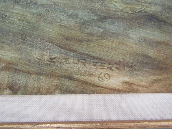 FLEUR EEKK (XX) A framed oil on plaster on board, lake scene with avenue of trees, - Image 3 of 3