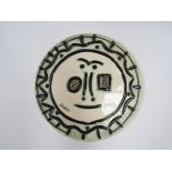 PICASSO ESTATE: A pottery charger 'Face In Thick Relief' No 152/200 (restored chip to rim) 36.