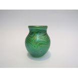 JOHN DITCHFIELD - A Glasform green iridescent vase, incised details to base and No. 13649, 9.