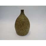 PETER LANE (b.1932) A early stoneware vase, ash glazed with incised groove detail.