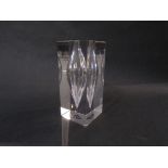 A Simon Chim designed perspex vase marked and labelled,
