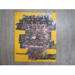 K J APPLEBY: Original abstract oil on board "Slum City", unframed,