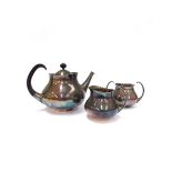 Eric Clements for Mappin & Webb - A three piece silver plated tea set.