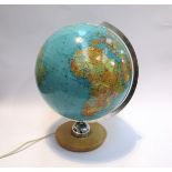 A West German JRO Multi Globus illuminating glass world globe.