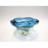 A Whitefriars 'Molar' bowl in Kingfisher blue,