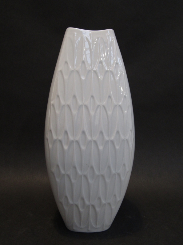 A West German white gloss porcelain vase by Alboth & Kaiser, - Image 2 of 3
