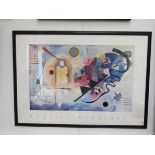 A framed and glazed print after Wassily Kandinsky, Yellow, Red, Blue, 1992, The Art Group Ltd,