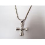 A Millenium hallmarked silver cross, stamped 925 and makers mark JAM, 3.
