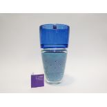 STUART AKROYD (XX): A large signed blue art glass vase, signed to base,