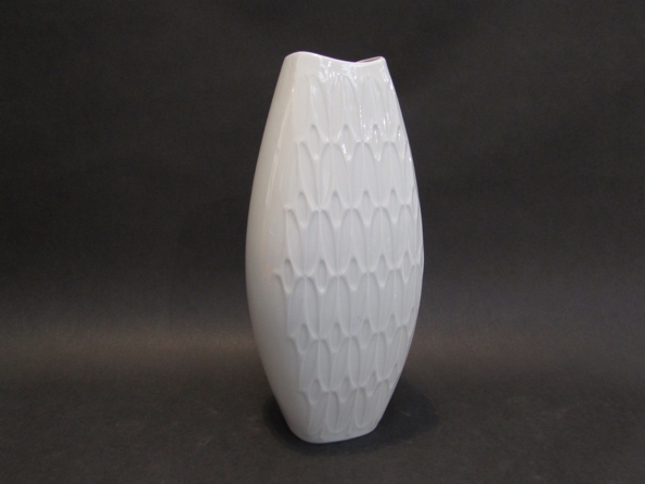 A West German white gloss porcelain vase by Alboth & Kaiser,