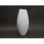 A West German white gloss porcelain vase by Alboth & Kaiser,