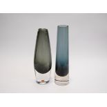 Two Scandinavian cased smoke glass vases including Orrefors,