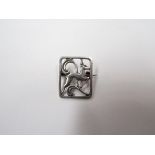 A mid 20th Century silver leaping deer brooch by Hugo Grum,