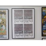 A framed original Andy Warhol (1928-1987) art exhibition poster from the Tate Gallery Retrospective