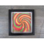 A framed lenticular psychedelic moving image art print.