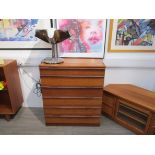 An Avalon teak chest of six drawers 82cm x 45cm x 97cm