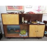 A mid 20th Century mahogany and satinwood lounge cabinet,