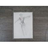 YOLANDA SONNABEND (b.1935): A clip framed sketch for a costume design, signed and dated '86, 37.