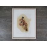 KAREN LORENZ (XX): A framed original pen and ink painting of a nude figure by St Ives School artist,